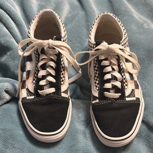 Vans Black and White Checkered Sneakers Size 7